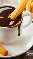 spanish churros con chocolate